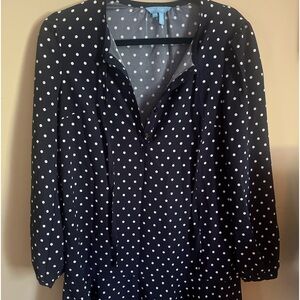 Draper James navy Polka Dot Shift Dress XS